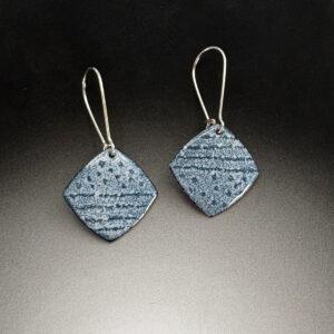Abstract grey enamel earrings