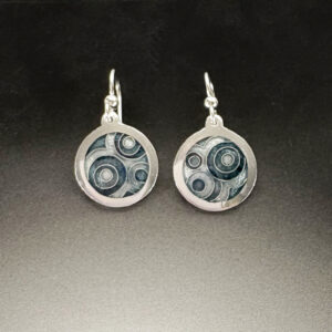Concentric circles cloisonne earrings