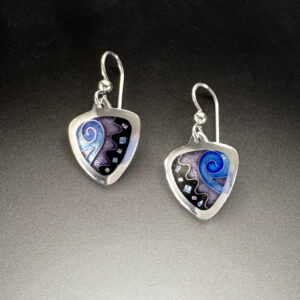 Abstract cloisonné with foil earrings