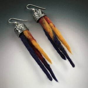 Silver and felt earrings