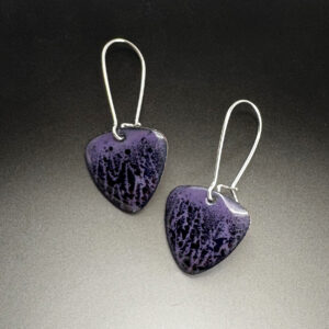 Abstract grey enamel earrings