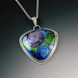 Spirals enamel necklace