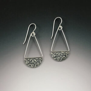 Half circle silver earrings