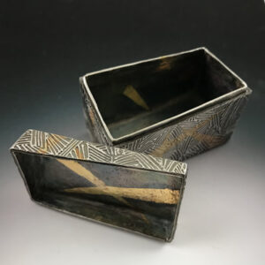 Open silver textured box