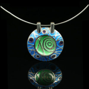 Abstract XO enamel design necklace